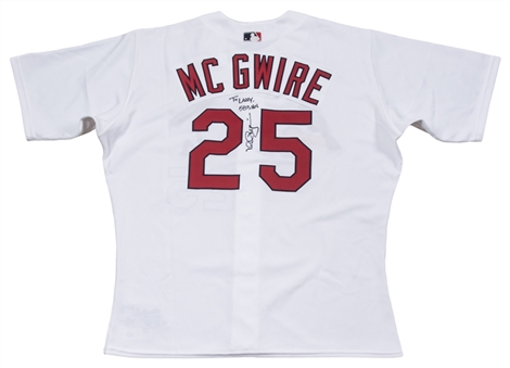 Mark McGwire Signed & Inscribed St. Louis Cardinals Home Jersey (JSA)